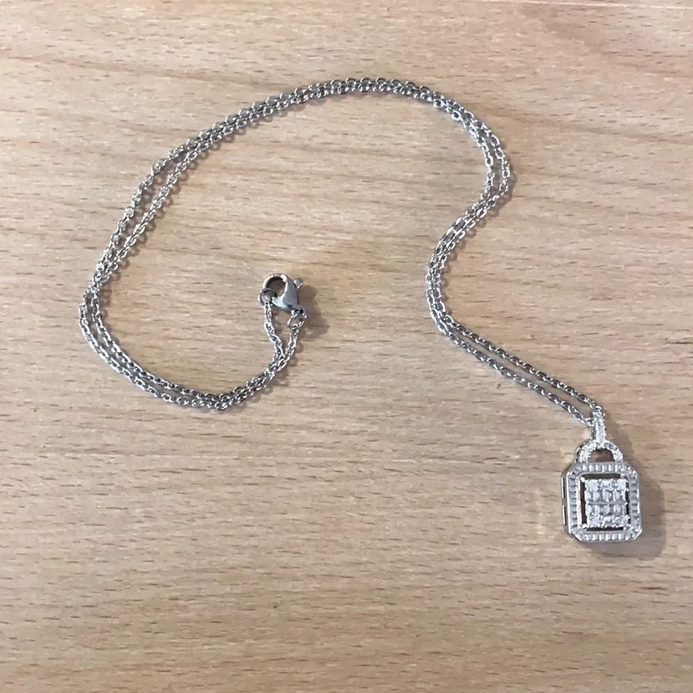 The Gatsby 925 Silver White Sapphire pendant necklace